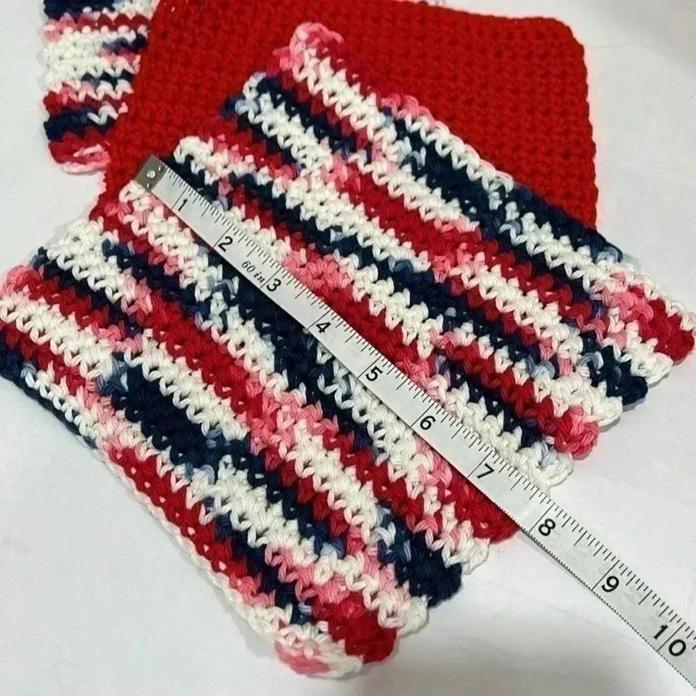 Hand Crocheted Washcloth/Dishcloth - Set of 3